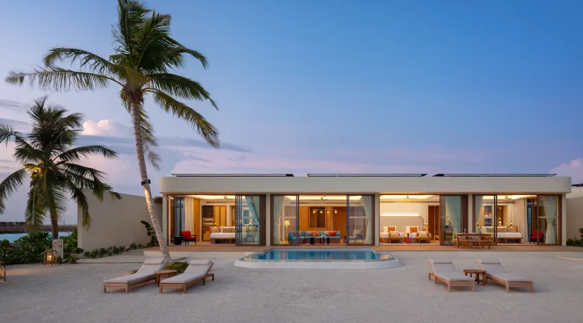 - Embrace the beauty of the setting sun from the One Bedroom Sunset Overwater Pool Villa - Offering 120 sqm of serene space - Private pool and outdoor deck for relaxation - Bathtub and shower - Flat screen TV - Complimentary WiFi - Ideal for romantic getaways or a peaceful family retreat - Accommodates up to 3 adults or 2 adults and 1 child.