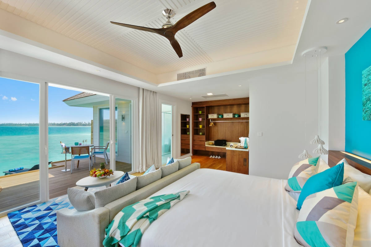 - 73 m² - Suitable for couples and friends - 2 adults + 2 kids (Child policy disclaimer must be signed) - Free Wifi - In room entertainment system with 40 inch LED TV - Mini bar / Hair Dryer / Safe - Coffee Machine - Private deck with lagoon access - Freestanding bathtub with a sea view