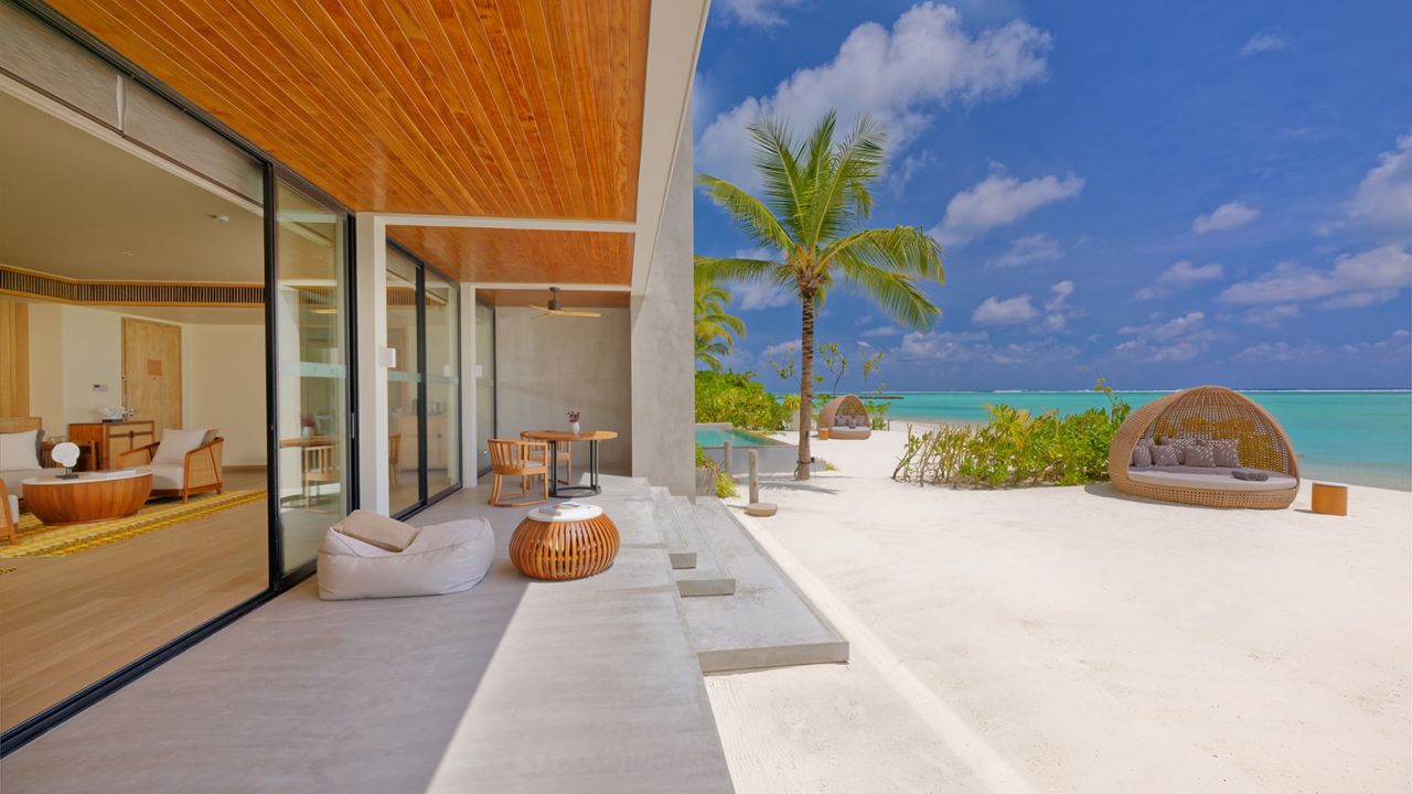 - Offering the ultimate seclusion, the Three Bedroom Retreat features accommodations for up to nine guests, expansive living spaces, a private indoor and outdoor dining area, and a wine cellar.
- 6 Adults + 3 Children OR 9 Adults - (3 x King)
- 764 sqm