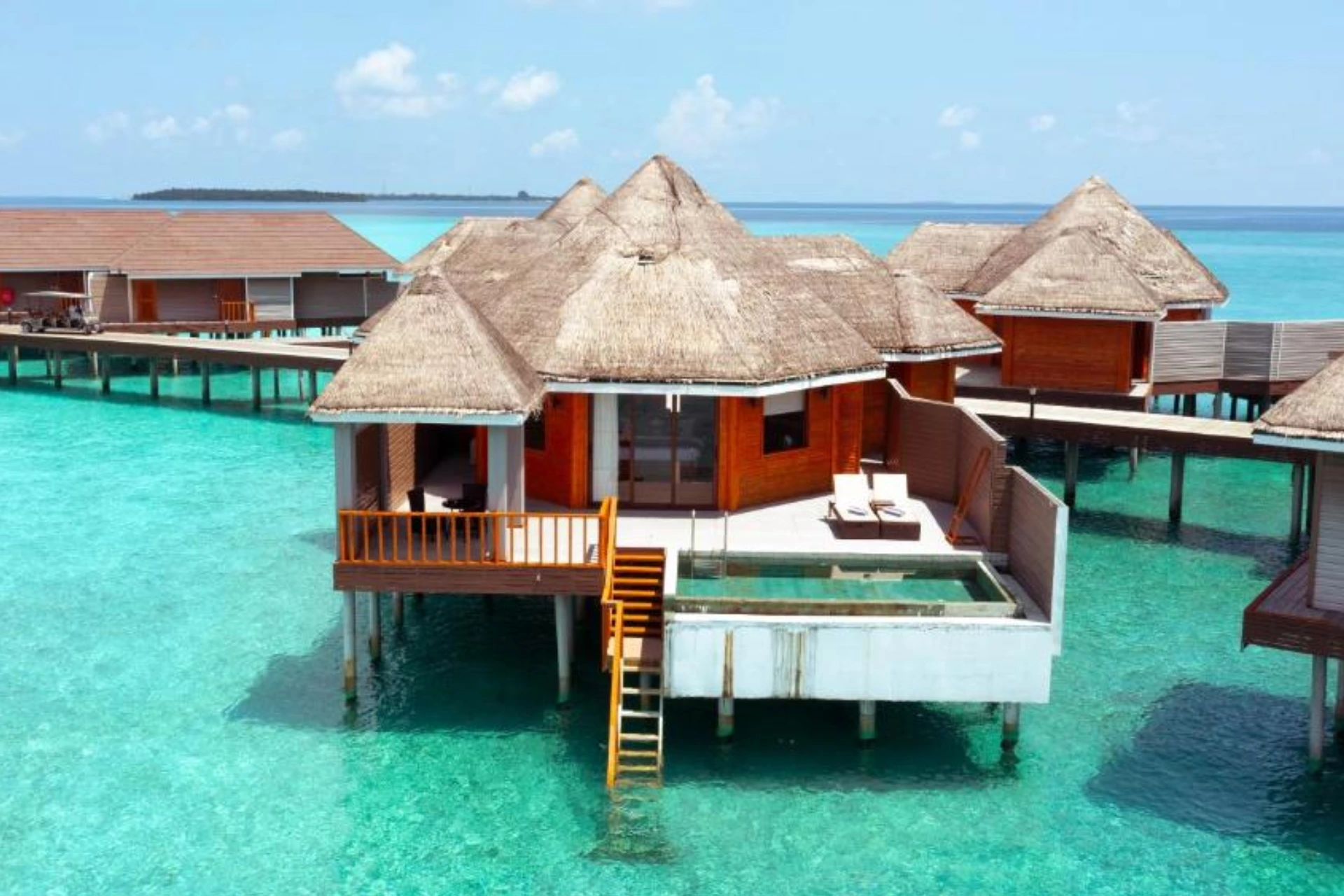 - Occupancy: 2 Adults + 2 Children (or) 3 Adults - Villa size: 162.4 m² - Bathroom amenities - Cable/Satellite Television - Ocean View - Private Pool - Sunbed - Safe - Seating Area with chair - Stocked Minibar - Coffee/Tea maker - Television - Terrace - Wireless Internet Connection