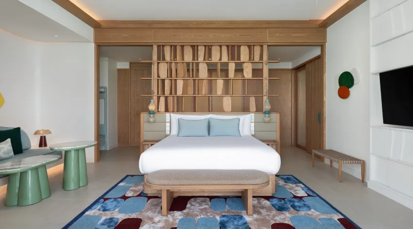 - Embrace the beauty of the setting sun from the One Bedroom Sunset Overwater Pool Villa - Offering 120 sqm of serene space - Features a private pool and outdoor deck for relaxation - Bathtub and shower - Flat screen TV - Complimentary WiFi - Ideal for romantic getaways or a peaceful family retreat - Accommodates up to 3 adults or 2 adults and 1 child
