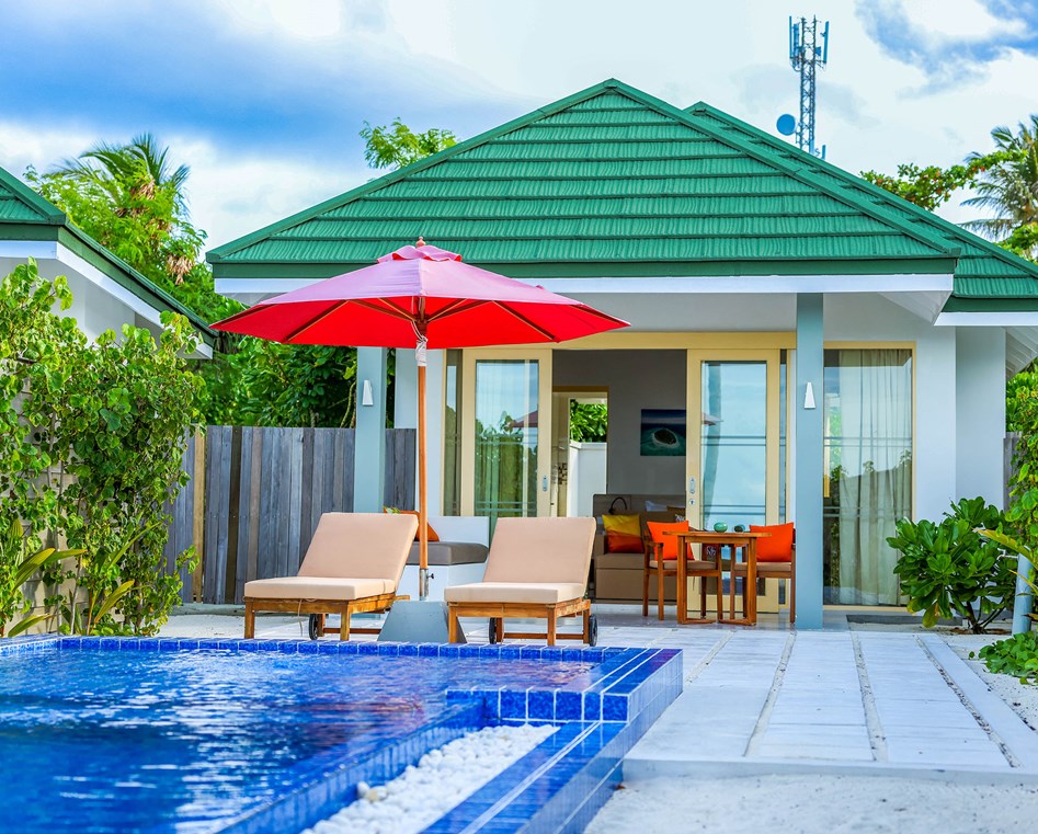 - This 80 sqm beachfront villa offers a serene escape with stunning ocean views Featuring a spacious outdoor terrace and sundeck, it’s perfect for relaxing in the sun Ideal for a small family, it accommodates 2 adults and 1 child, blending comfort, style, and a prime location by the beach