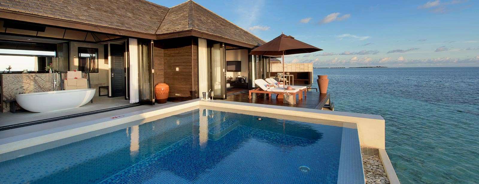 - 126M² - The Deluxe Water Villas at Lily Beach Resort & Spa provide the perfect option for those who are looking for intimate privacy in a simple yet incredibly stylish manner.