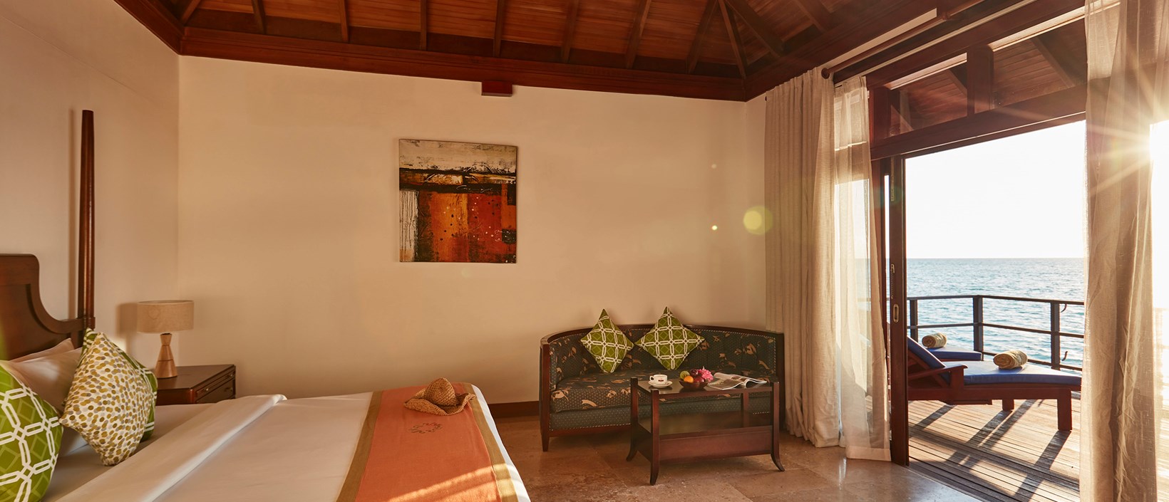 - Roomier than our standard Water Villa, the Deluxe is decked out in true Maldivian style The master bedroom with its living corner has some of the best views. The gorgeous bathroom has a standalone bathtub that overlooks the Indian Ocean There’s also a sundeck with a stairway leading to the lagoon