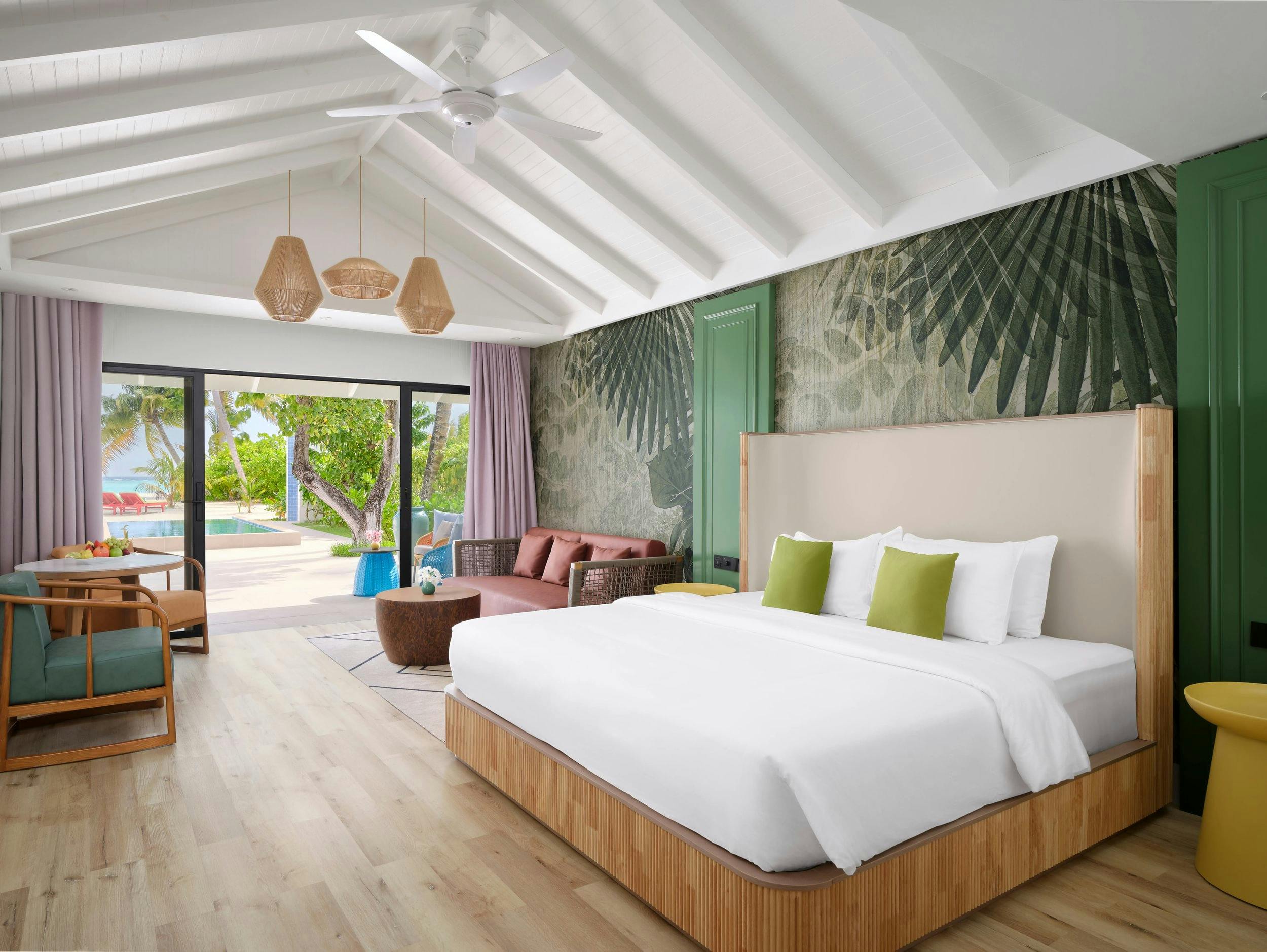 - Experience paradise amidst azure lagoons and lush jungle in this spacious retreat, offering a private pool with direct beach access - 117 square metres - 2 adults, 1 child - Private pool